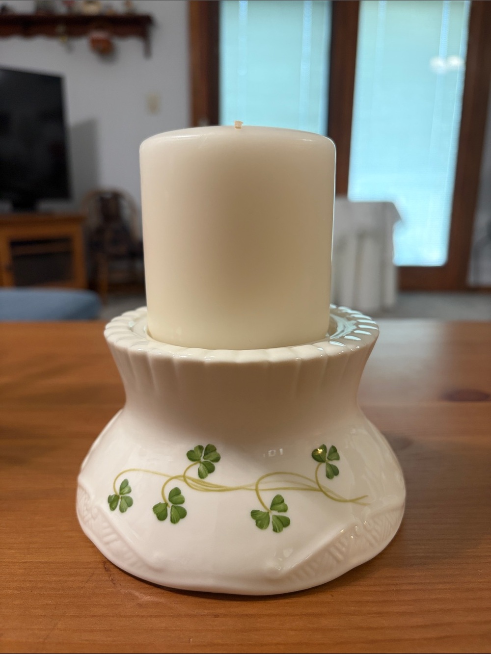 Ceramic Clover Candle Holder by Donegal